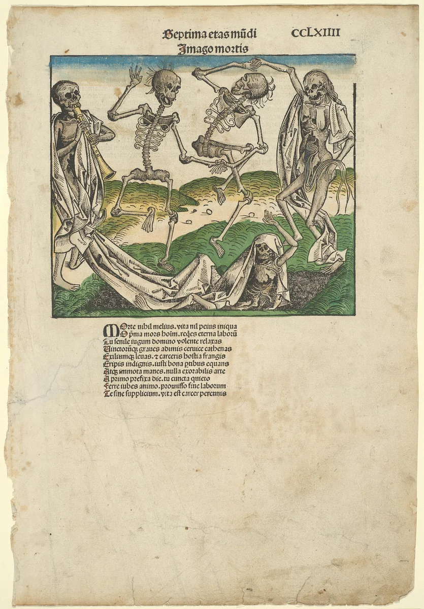 Image of Death (Imago Mortis), from the Nuremberg Chronicle by Michael Wolgemut, print, 1488-1498