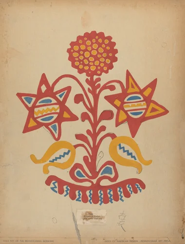 Drawing for Plate 11: From the Portfolio "Folk Art of Rural Pennsylvania" by American 20th Century, index of american design, 1939