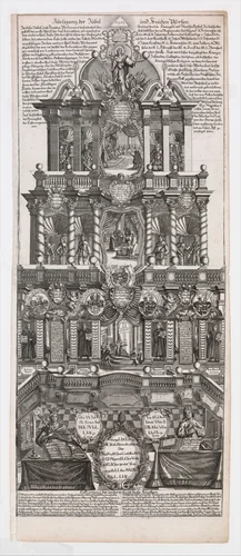 Broadsheet in Commemoration of the 200th Anniversary of the Augsburg Confession of 1530 by Johann Gottfried Boeck, print, 1725-1735