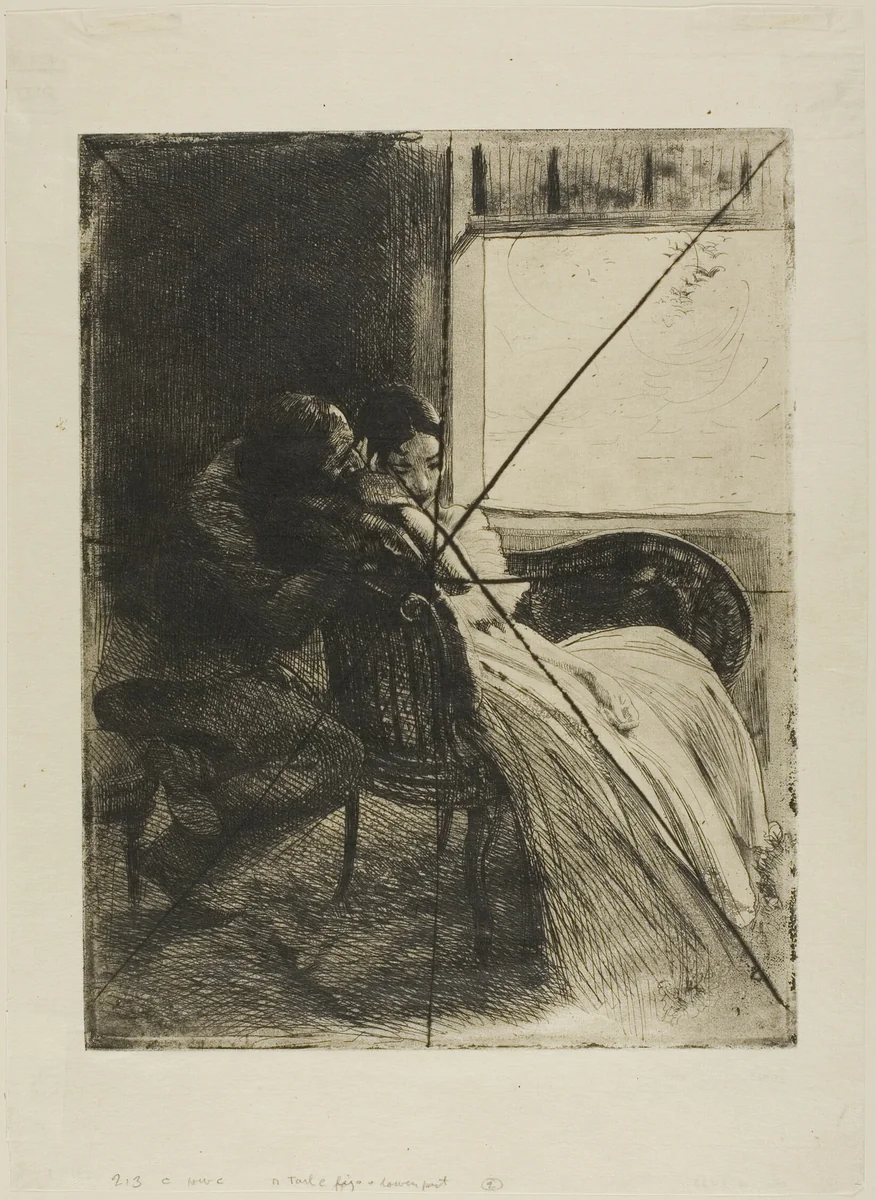 Flirtation, plate six from Woman by Albert Besnard, print, 1886