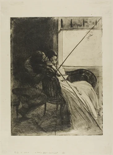 Flirtation, plate six from Woman by Albert Besnard, print, 1886