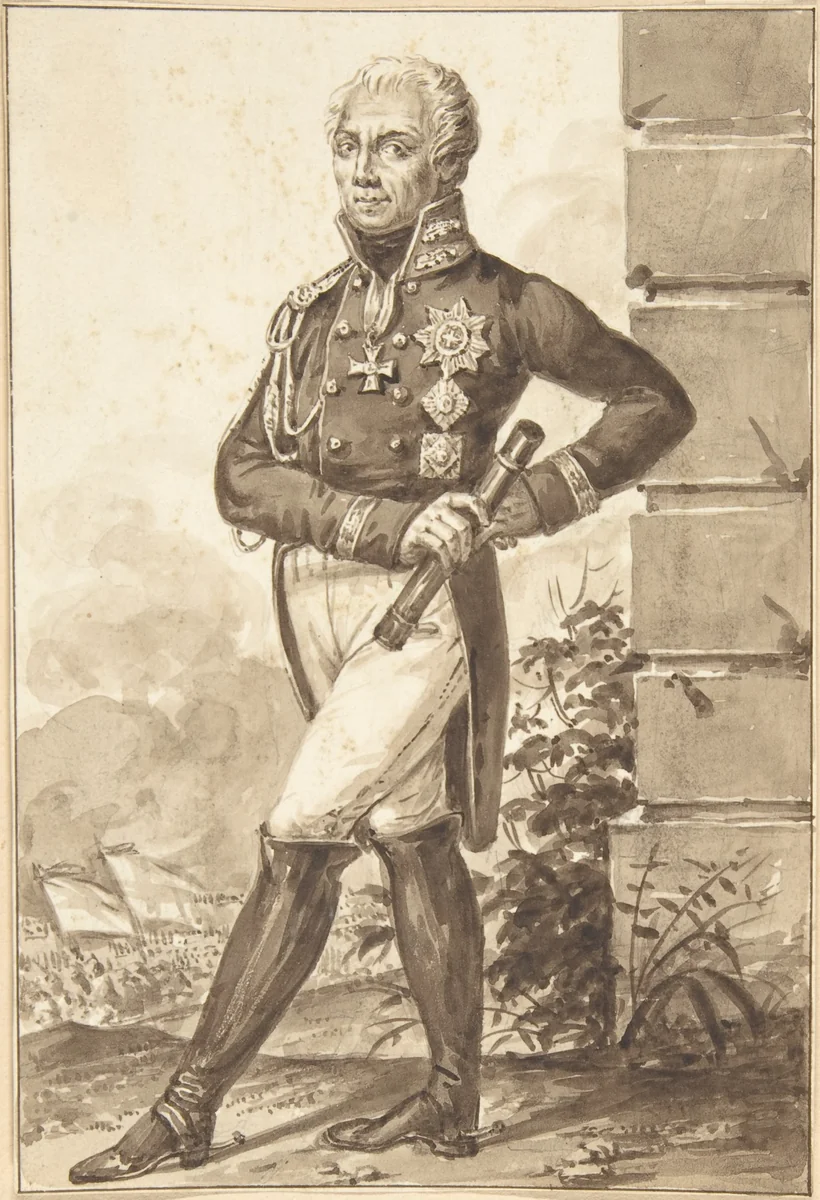 Portrait of Count Levin August von Bennigsen by Jean-Baptiste-François Bosio, drawing, 1780-1827