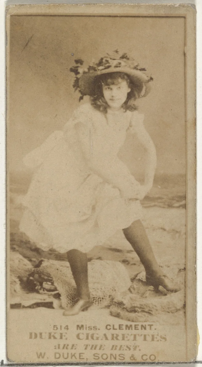 Card Number 514, Miss Clement, from the Actors and Actresses series (N145-7) issued by Duke Sons & Co. to promote Duke Cigarettes by W. Duke, Sons & Co., photograph, 1880-1889