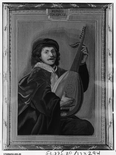 Man with a Lute by Imperial Russian Tapestry Manufactory, textile, 1785-1799