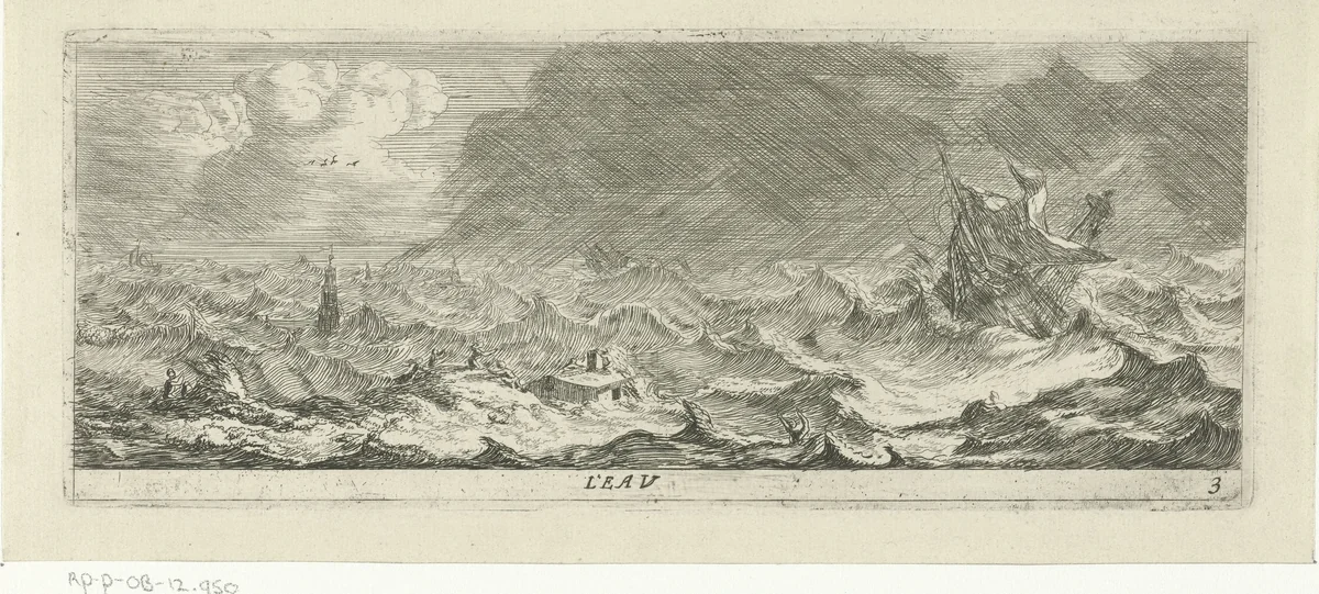 Water by Reinier Nooms, print, 1651-1662