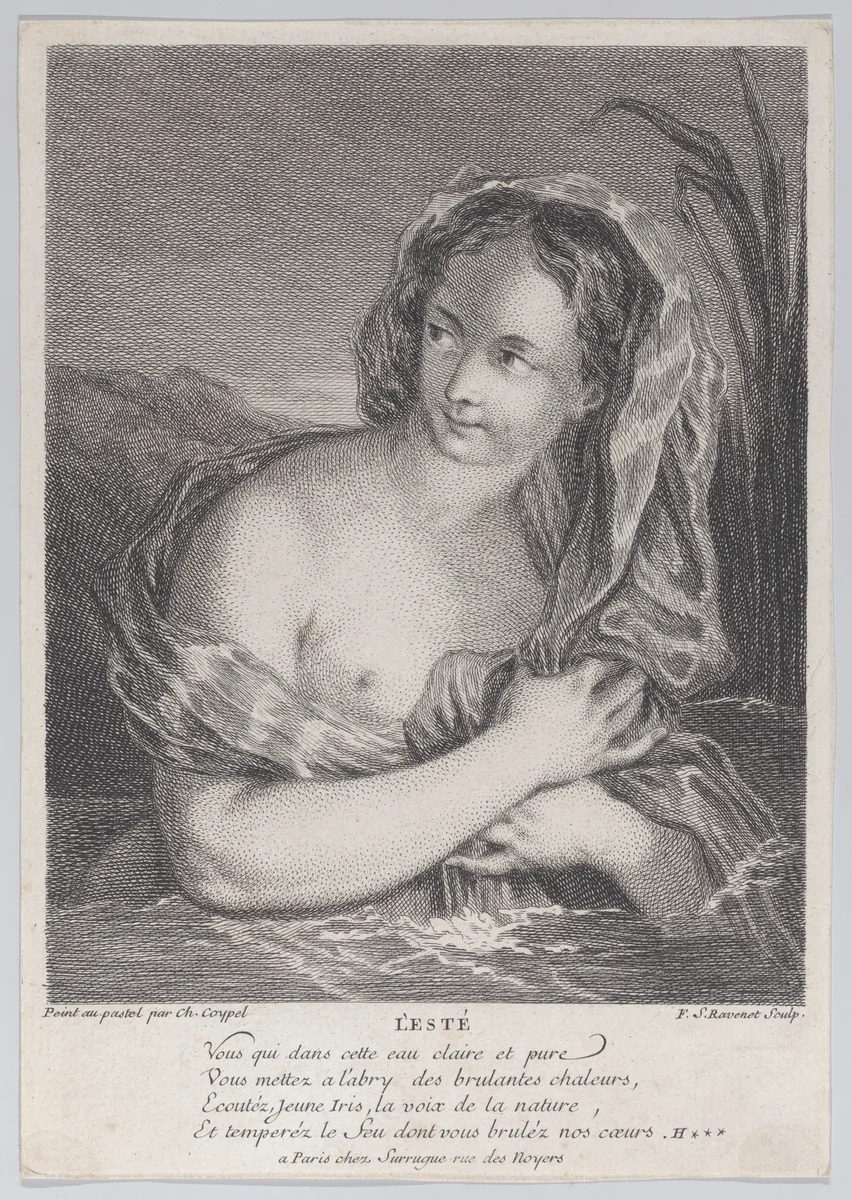 Summer (L'Esté) by Simon Ravenet, print, 1742-1762