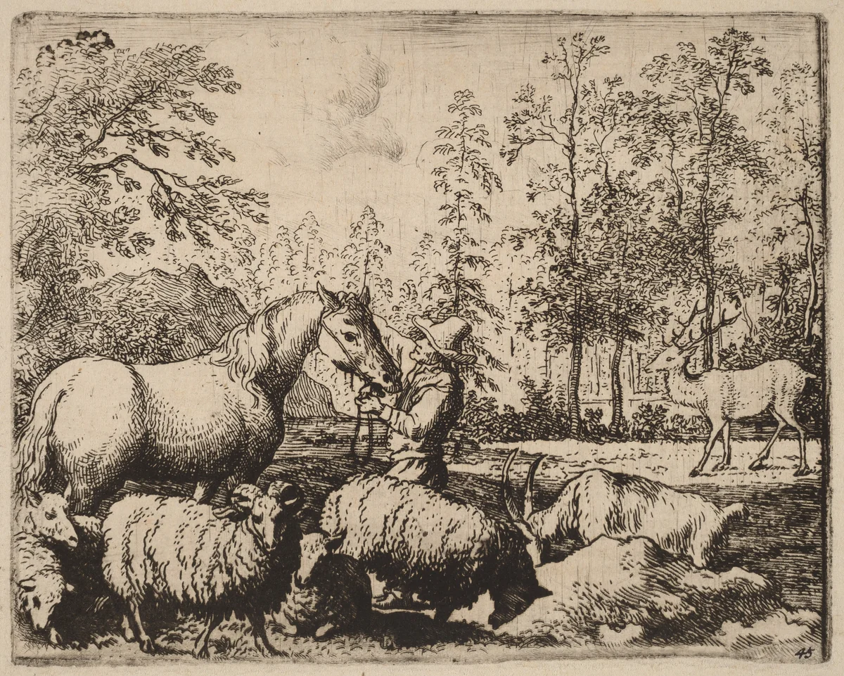 The Horse and the Stag by Allart van Everdingen, print, 1645-1656