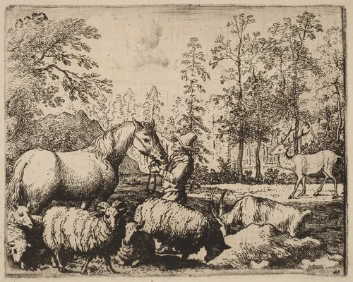 The Horse and the Stag by Allart van Everdingen, print, 1645-1656