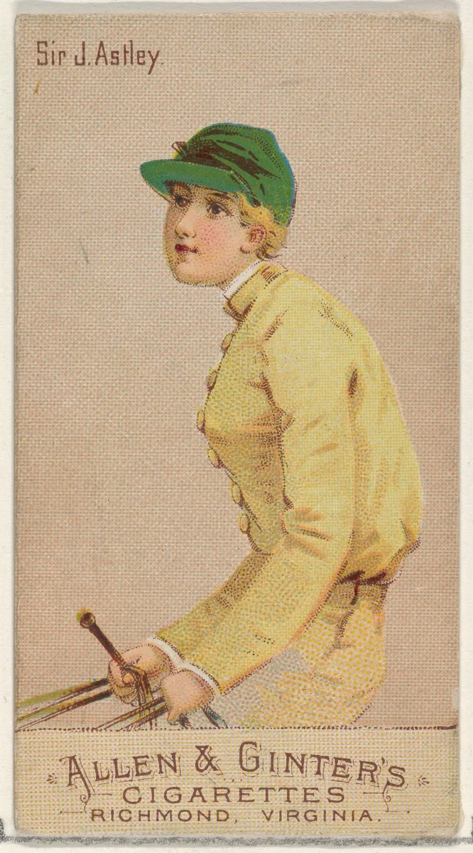 Sir J. Astley, from the Racing Colors of the World series (N22b) for Allen & Ginter Cigarettes by Allen & Ginter, print, 1888