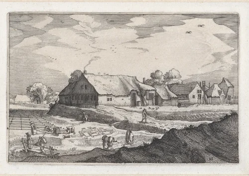 Bleekvelden in de duinen bij Haarlem by Claes Jansz Visscher, print, 1612-1652