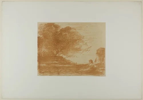 Sappho by Jean-Baptiste-Camille Corot, print, 1871