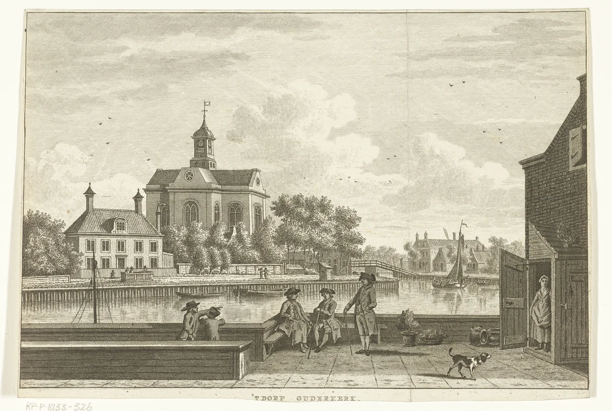 Dorpsgezicht te Ouderkerk aan de Amstel by Carel Frederik Bendorp, print, 1786-1792