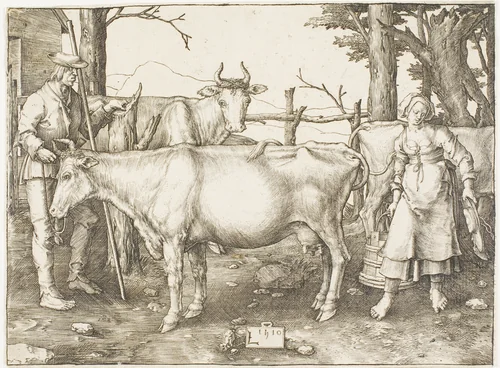 The Milkmaid by Lucas van Leyden, print, 1510