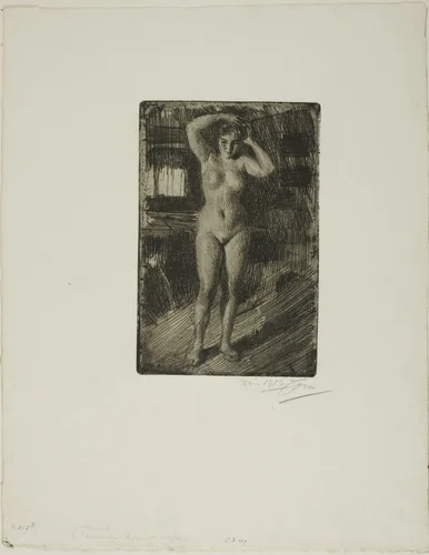 Anna Doing Her Hair by Anders Zorn, print, 1906