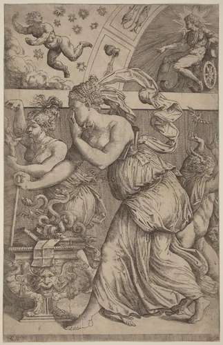 Pandora Opening Her Box by Master Z.B.M., print, 1557