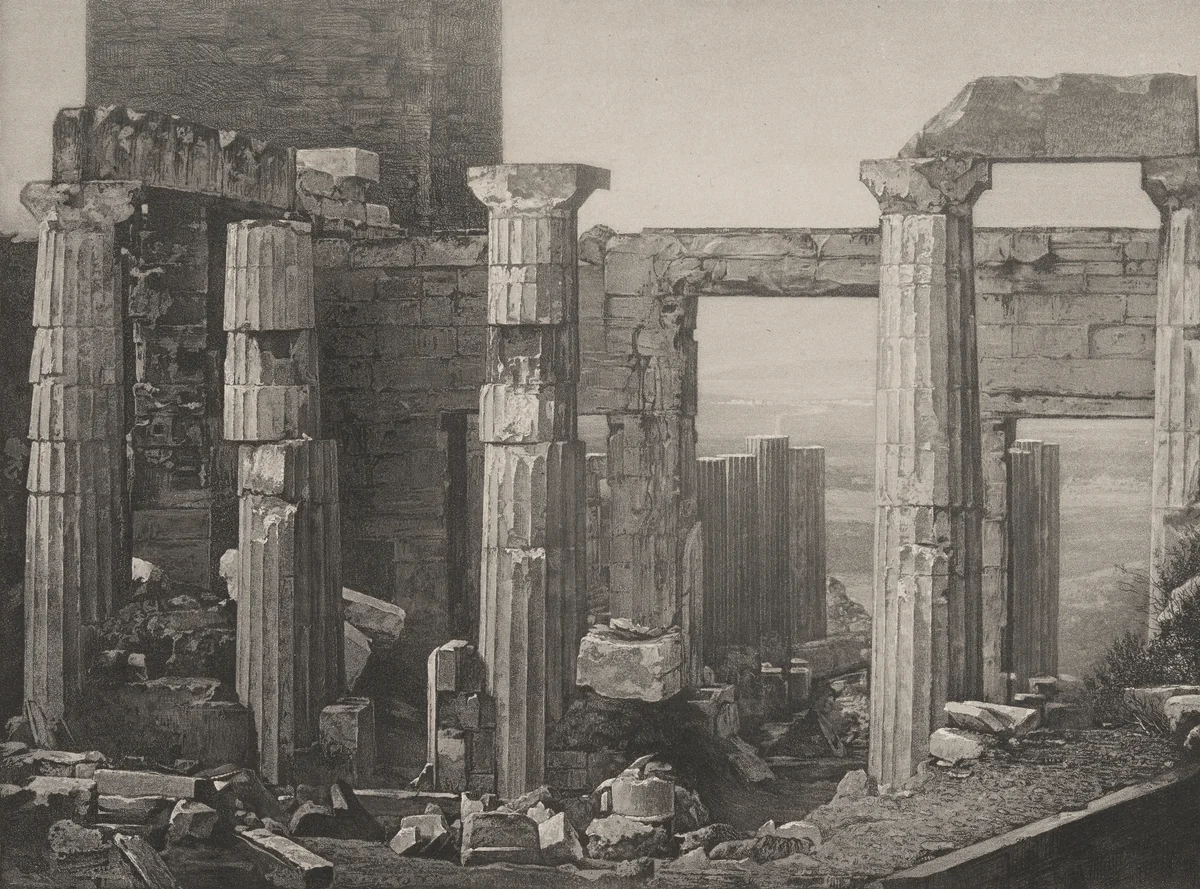 Grèce, Les Propylées à Athènes by Pierre-Gustave Joly, photograph, 1839