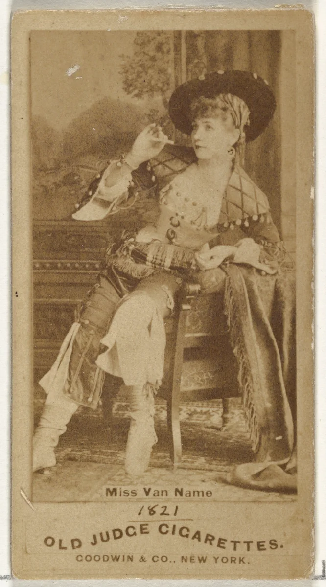 Miss Van Name, from the Actors and Actresses series (N171) for Old Judge Cigarettes by Goodwin & Company, photograph, 1886-1890