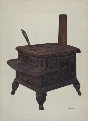 Stove (Model) by George File, index of american design, 1939