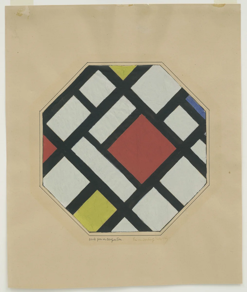 Study for a Composition by Theo van Doesburg, drawing, 1923