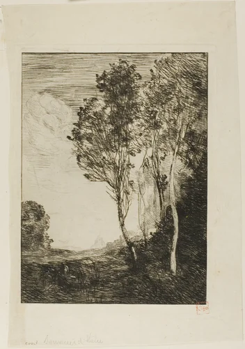 Souvenir of Italy by Jean-Baptiste-Camille Corot, print, 1866