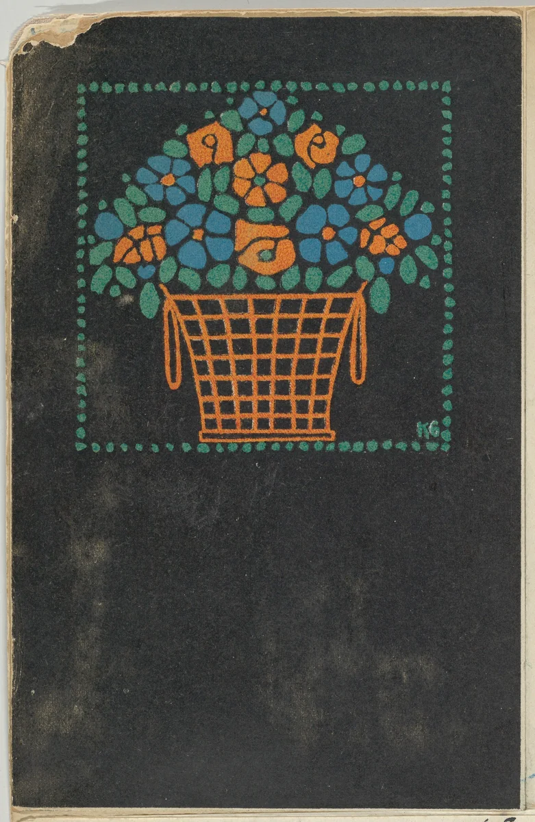 Basket of Flowers by Gustav Kalhammer, print, 1907