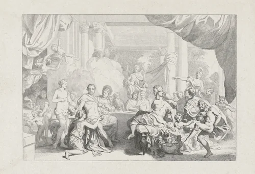 Bruiloft van Peleus en Thetis by Johann Wilhelm Kaiser, print, 1823-1881