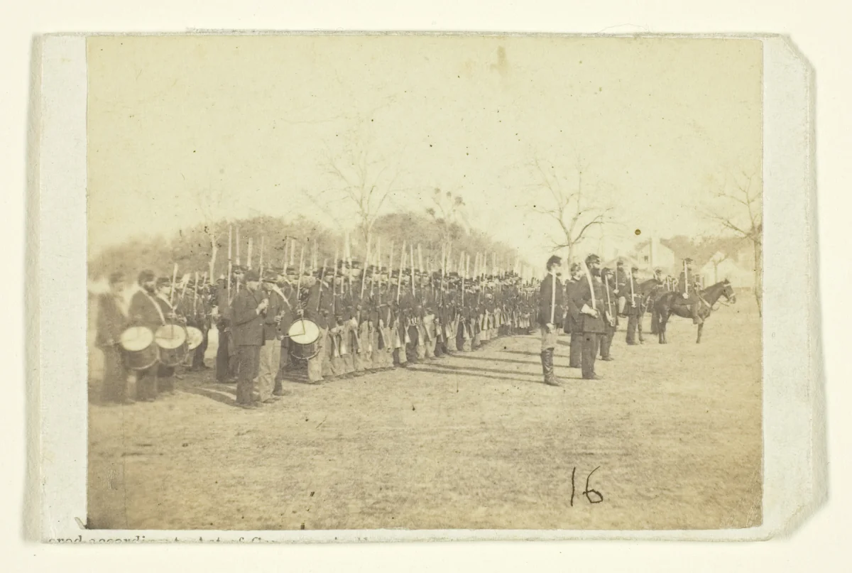 50th Pennsylvania Infantry in Parade Formation by Timothy O'Sullivan, photograph, 1865-1887