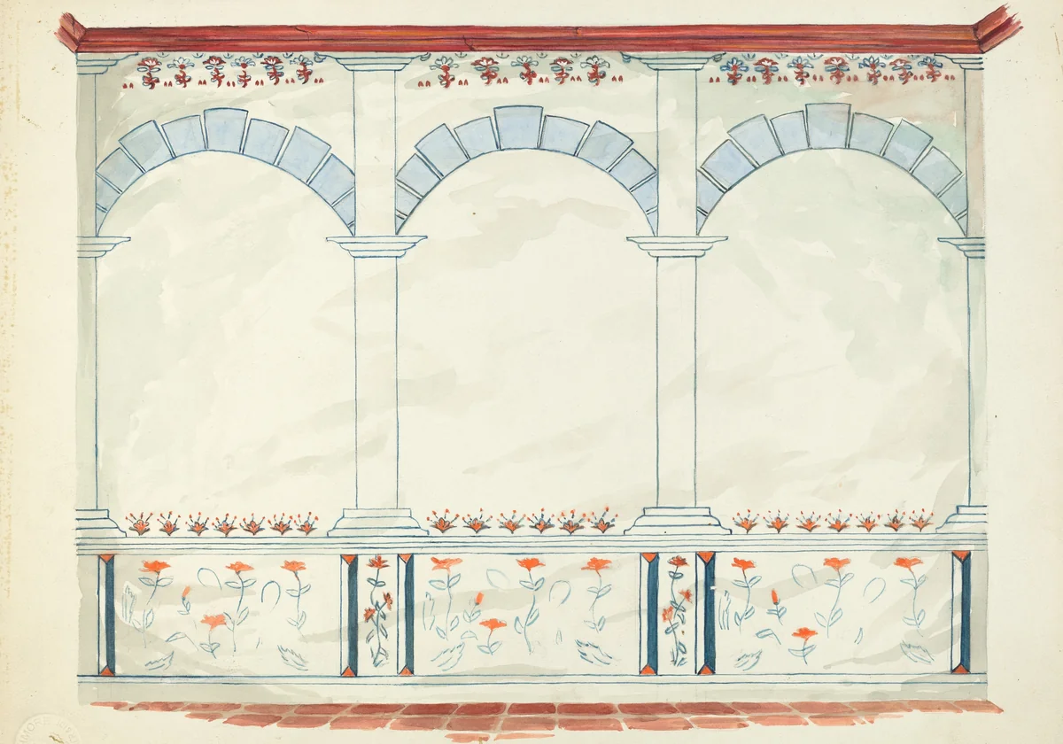 Restoration Drawing by Robert W.R. Taylor, index of american design, 1935-1942