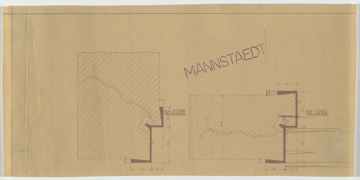 Wolf House, Gubin, Poland (Sections: door frames) by Ludwig Mies van der Rohe, mies van der rohe archive, 1925
