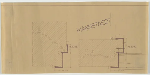 Wolf House, Gubin, Poland (Sections: door frames) by Ludwig Mies van der Rohe, mies van der rohe archive, 1925