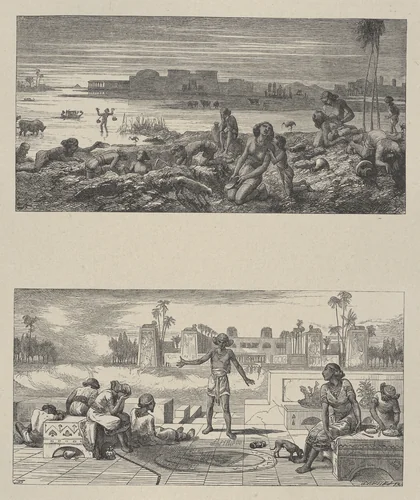 The Water Turned Into Blood–The Boils and Blanes, from "Dalziels' Bible Gallery" by Thomas Dalziel, print, 1865-1881