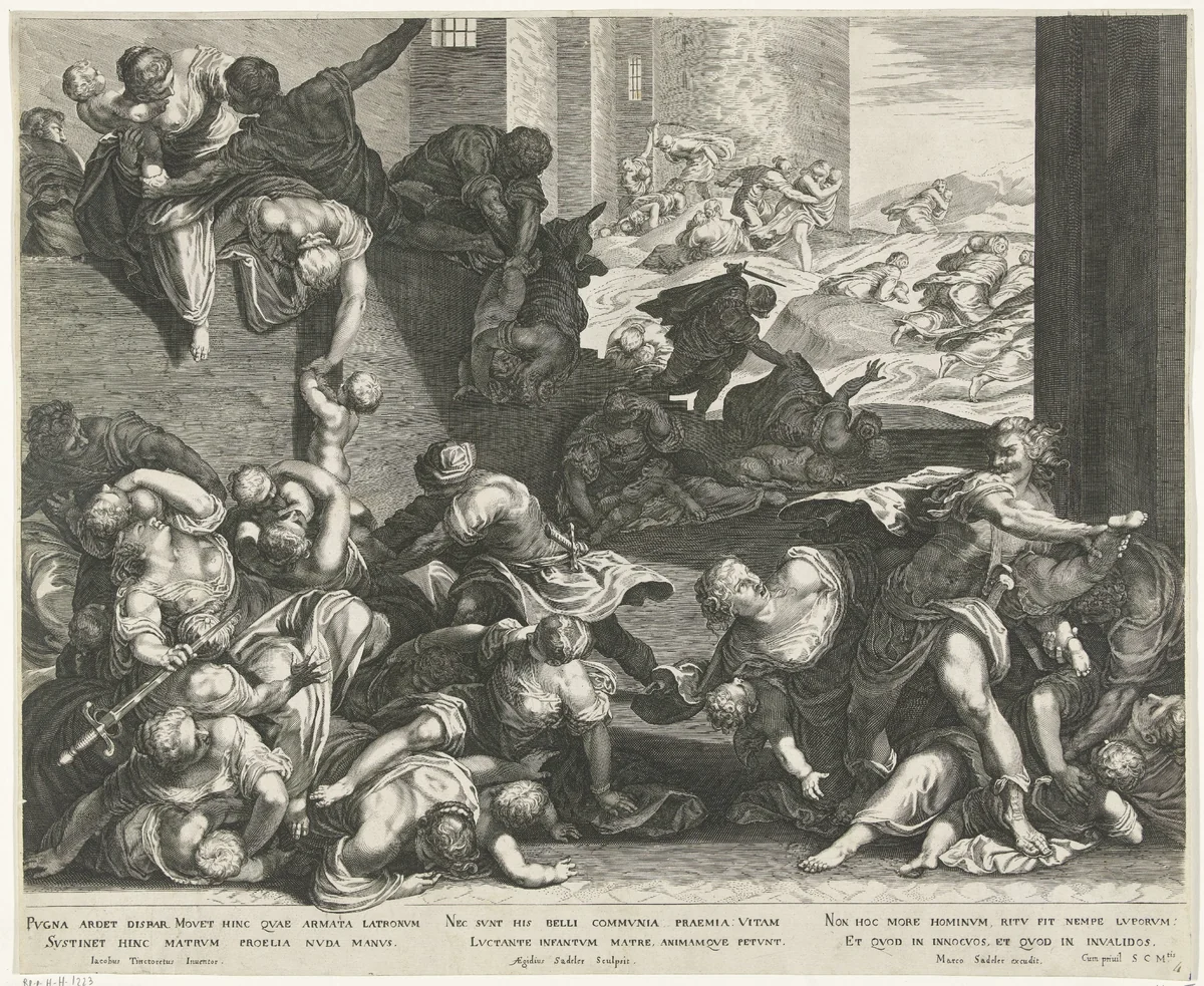 Kindermoord te Betlehem by Unknown, print, 1580-1629