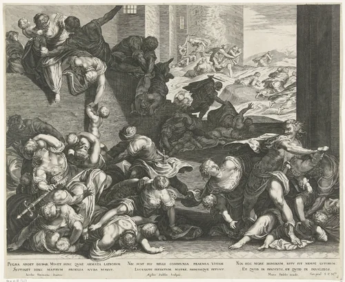 Kindermoord te Betlehem by Unknown, print, 1580-1629