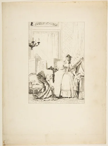 Le Cocu battu et content, from "Contes et nouvelles en vers par Jean de La Fontaine. A Paris, de l'imprimerie de P. Didot, l'an III de la République, 1795" by Jean Louis Delignon, print, 1790-1800