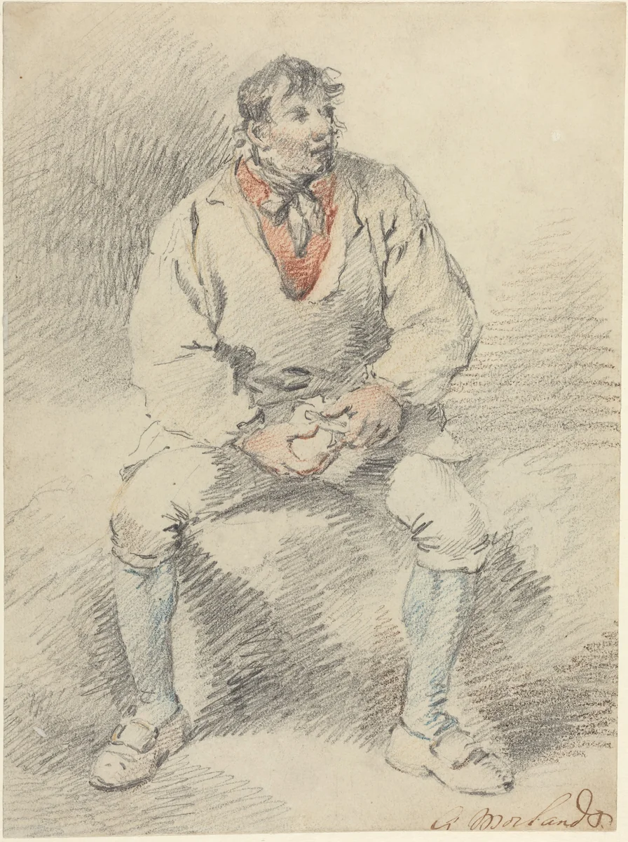 The Mid-Day Meal by George Morland, drawing, 1790-1800