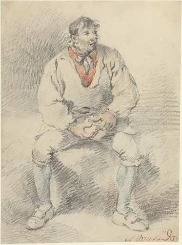 The Mid-Day Meal by George Morland, drawing, 1790-1800