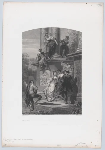 The Roaming Musician by Henri-Charles-Antoine Baron, print, 1853