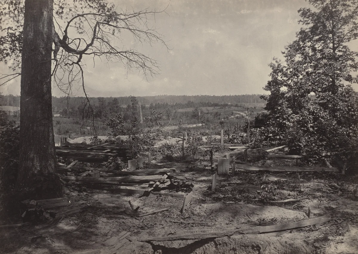 The Battlefield of Peach Tree Creek from the album Photographic Views of Sherman's Campaign by George N. Barnard, photograph, 1864