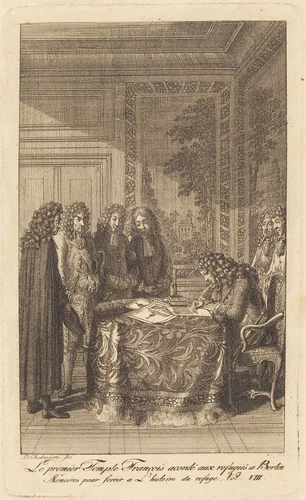 The First French Church in Berlin by Daniel Nikolaus Chodowiecki, print, 1794