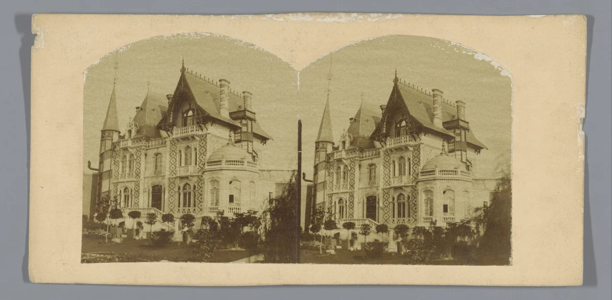 Eclectische villa, mogelijk in Duitsland of Zwitserland by anonymous, photograph, 1852-1863