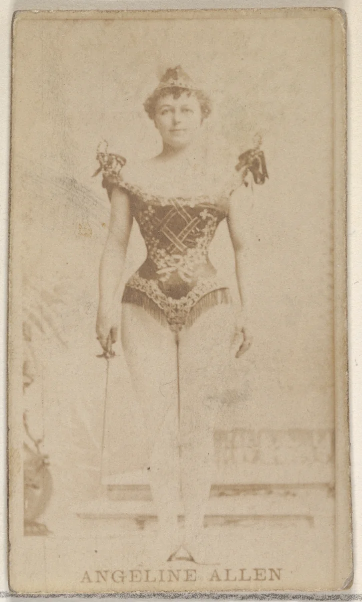 Angeline Allen, from the Actors and Actresses series (N45, Type 8) for Virginia Brights Cigarettes by Allen & Ginter, photograph, 1885-1891