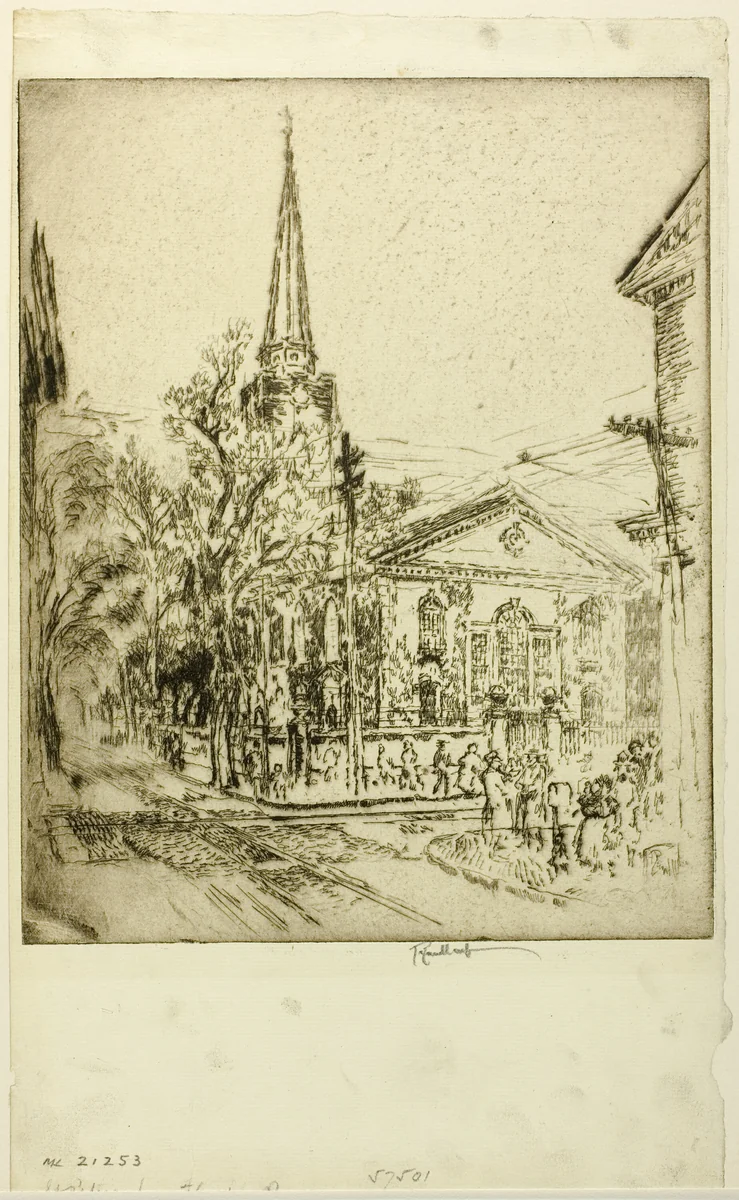 St. Peter's, From Pine Street, Philadelphia by Joseph Pennell, print, 1920