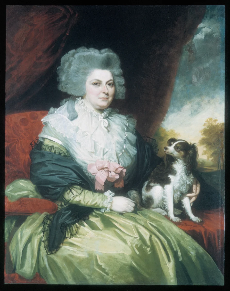 Lady with a Dog by Mather Brown, artwork, 1786