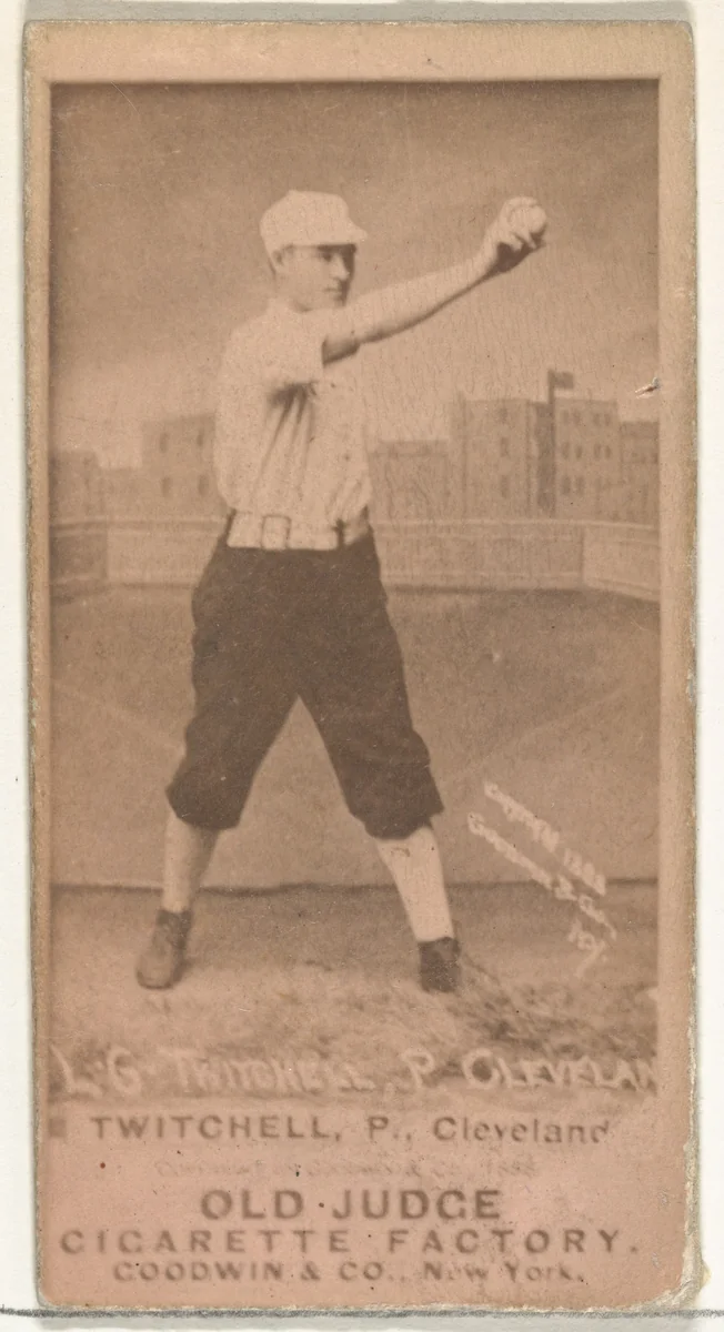 Lawrence Grant "Larry" Twitchell, Pitcher, Cleveland, from the Old Judge series (N172) for Old Judge Cigarettes by Goodwin & Company, photograph, 1888