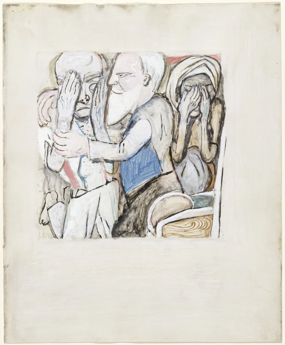 The Return of the Prodigal Son ( Die Heimkehr des Verlorenen Sohnes ) by Max Beckmann, drawing, 1918