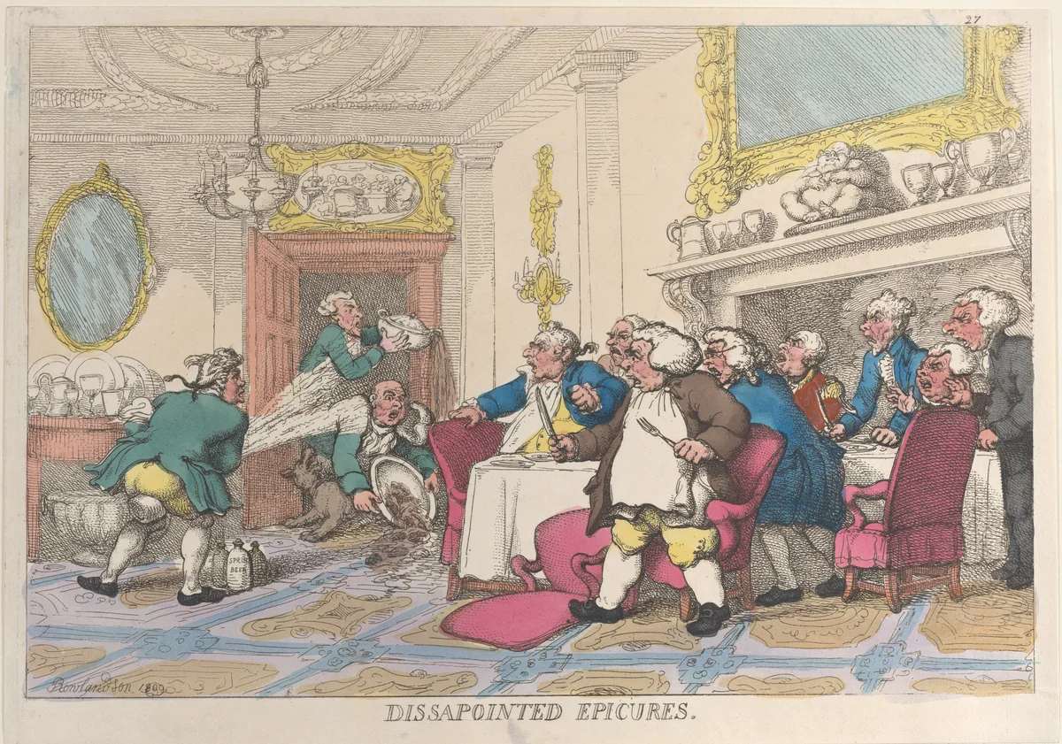 Disappointed Epicures by Thomas Rowlandson, print, 1809
