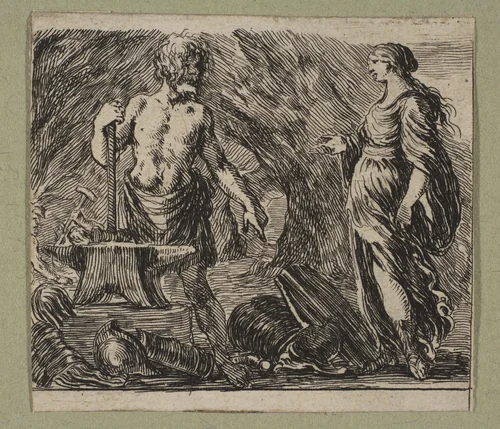 Vulcan et Thetis by Stefano della Bella, print, 1644