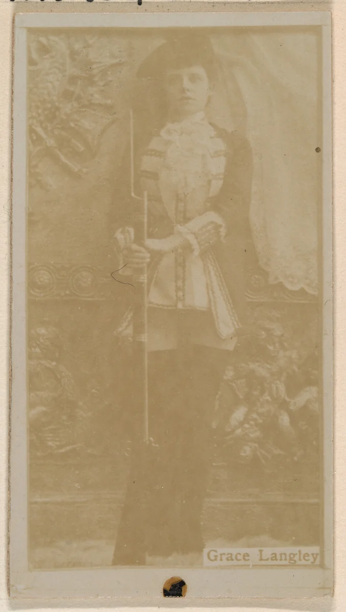 Grace Langley, from the Actresses series (N245) issued by Kinney Brothers to promote Sweet Caporal Cigarettes by Kinney Brothers Tobacco Company, photograph, 1890