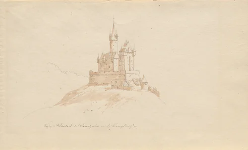 Schloss Windeck b. Weinhelm a. d. Bergstrasse by Karl Julius von Leypold, drawing, 1806-1874