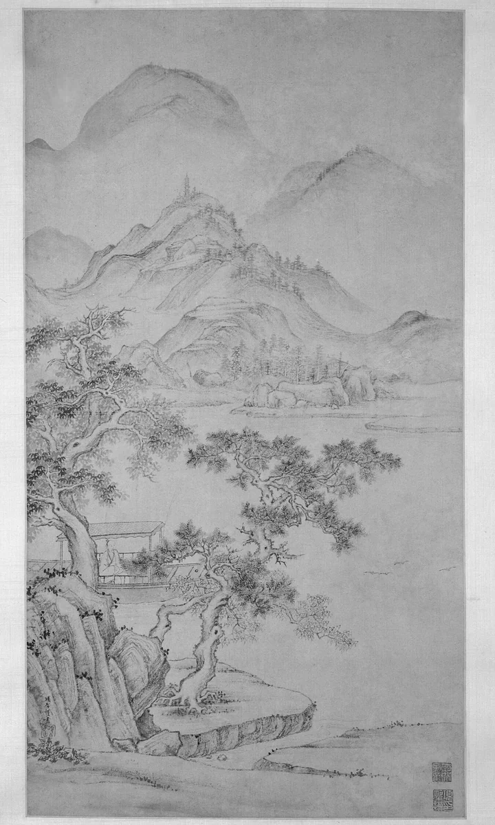River and Mountain Landscape by Xiang Shengmo, other, 1368-1662